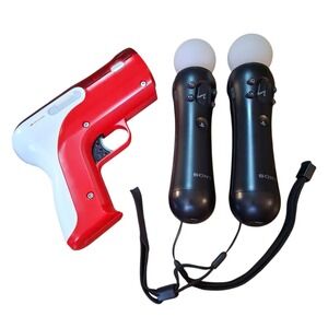 Sony PS3 Move Motion Shooting Gun Attachmentw/2Motion Controllers "Bullets"